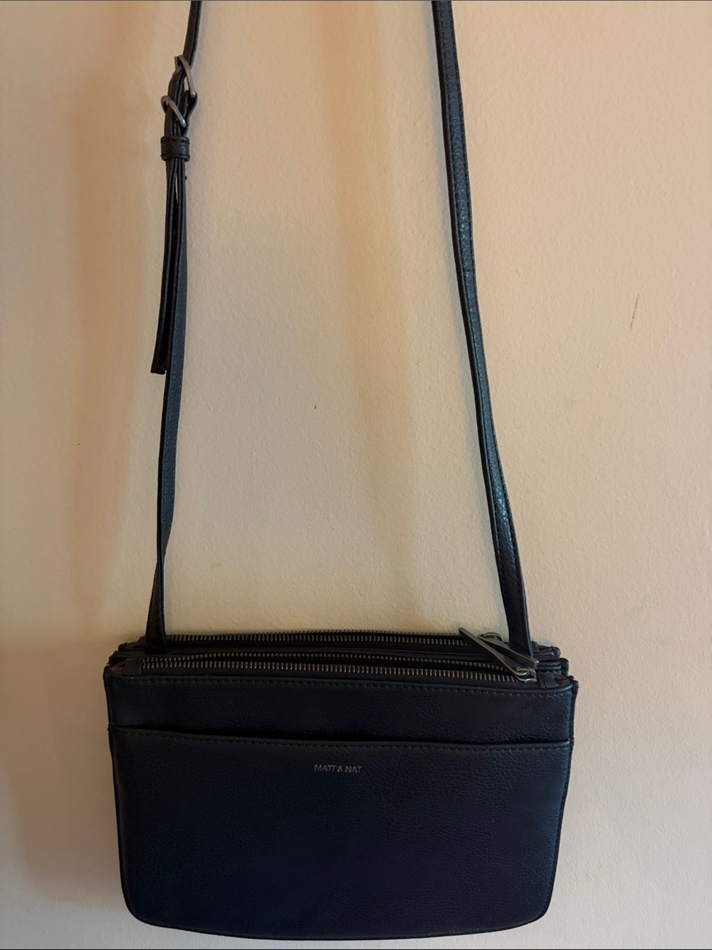 Matt & Nat Black Vegan Leather Crossbody Messenger